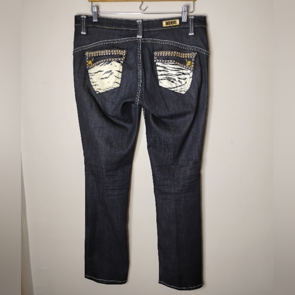 Vintage Coogi Jeans Women’s 11/12 (33) Dark Wash Animal Print Pocket Y2K 90s - Picture 9 of 16